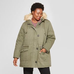 Women's Plus Size Twill Parka - Universal Thread Green 1X
